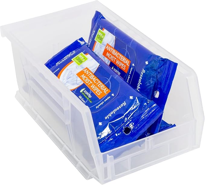 Akro-Mils 30220 AkroBins Plastic Storage Bins, 7"x4"x3", Clear, 24-Pack | Space-Saving Stackable Bins for Garage, Pantry, Craft Organization - Image 8