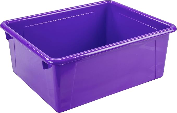 Storex Letter Size Deep Storage Tray – Organizer Bin for Classroom, Office and Home, Violet, 5-Pack (62528U05C) - Image 3