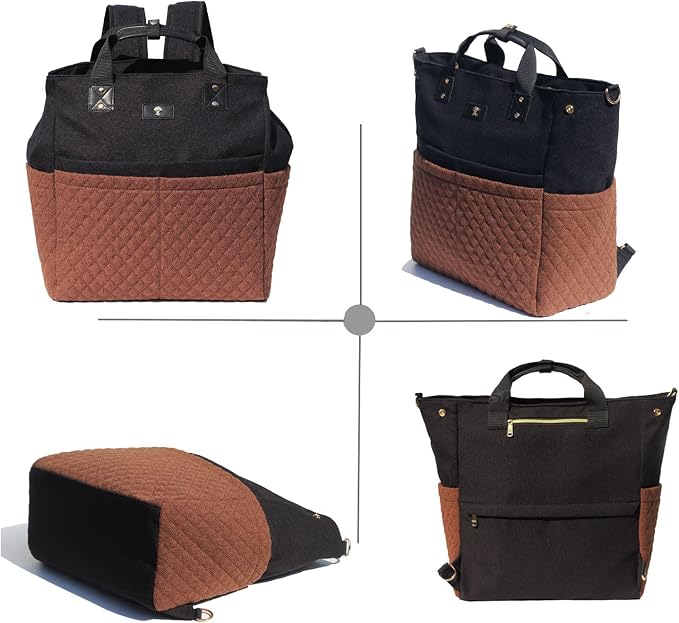 Diaper Tote Bag Totepack Backpack Crossbody Bag 3 in 1 for Women Laptop Backpack Multifunctional with Insulated Pockets - Image 7