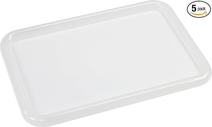 Storex Bin Cover/Lid, Fits Storex Small Cubby Bin (Bins Sold Separately), 12.2" x 7.8" x 1", 5-Pack, Translucent (62402A05C) by Storex