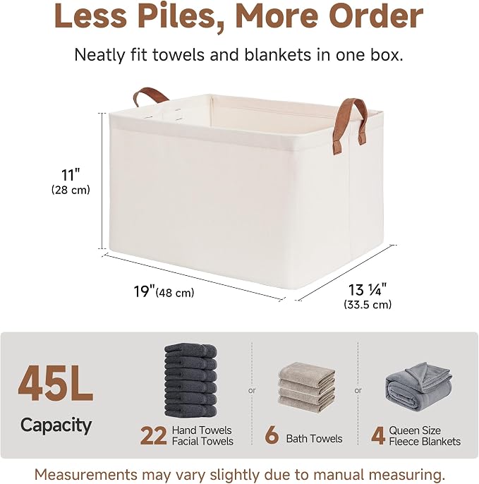 StorageWorks Closet Storage Baskets, Natural Color, Beige, Extra Large, 2-Pack - Image 6