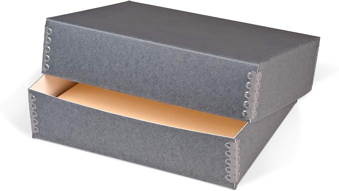 Blue/Grey Deep Lid Print/Photo Preservation Box - 9 1/2W x 12 1/2L x 3" H by GaylordArchival