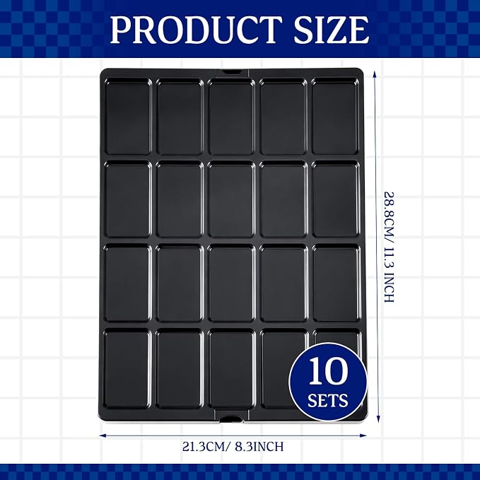 Novabright 10 Pack Game Piece Counter Trays with Clear Lids | Game Board Card Sorting Tray, Each Case Has 20 Compartments, Storage Organizer Box, Wargames Tcg Collection - Image 2