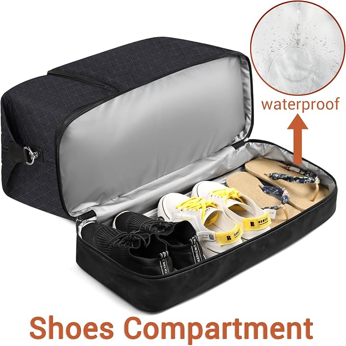 TIBES Travel Weekender Bag for Women, Overnight Bag with Shoe Compartment | 3PCS Large Travel Duffel Bag for Gym, Travel, Hospital, Business Trip, Carry On Tote, Wet & Dry Separation, Water Resistant - Image 3