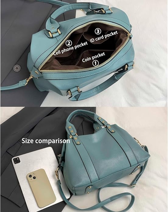 Handbags and Purses for women Vegan Leather Tote Bag for Women Satchel Shoulder Bags Travel Purse with Compartments - Image 6