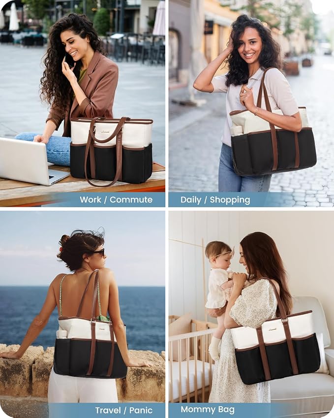 LOVEVOOK Work Tote Bag for Women, 17 lnch Laptop Bag for Women, Nurse Teacher Tote Bag, Utility Professional Computer Bag For Work/Travel/College/Daily, Large Purse Handbag With Multi Pockets - Image 9