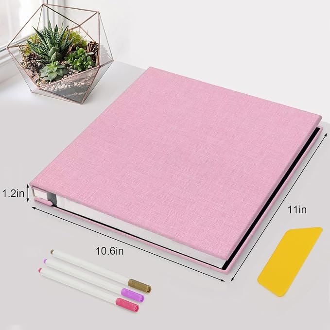 Zesthouse Photo Album Self Adhesive Pages, 60 Pages Magnetic Scrapbook Albums with Sticky Page, Photos Album Holds 8x10 & 5X7 & 4x6 & 6x8 & 3x5, Large Picture Book Ideal Gift for Family Wedding Baby - Image 2