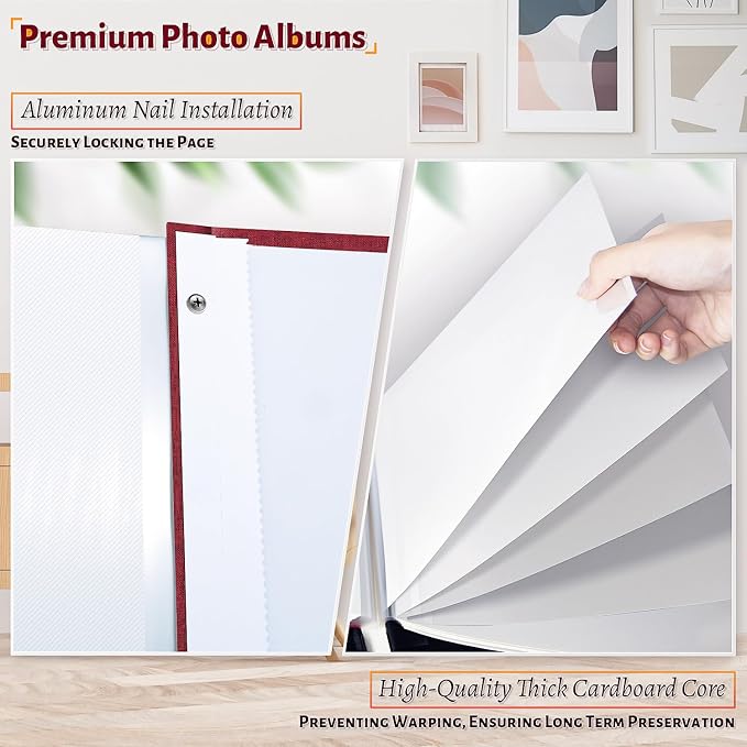 Artfeel Photo Album Self Adhesive Scrapbook,Large Photo Book for 4x6,5x7,8x10 Pictures,DIY Album for Baby Wedding Family Travel Birthday,with Metallic Pen and Scraper - Image 4