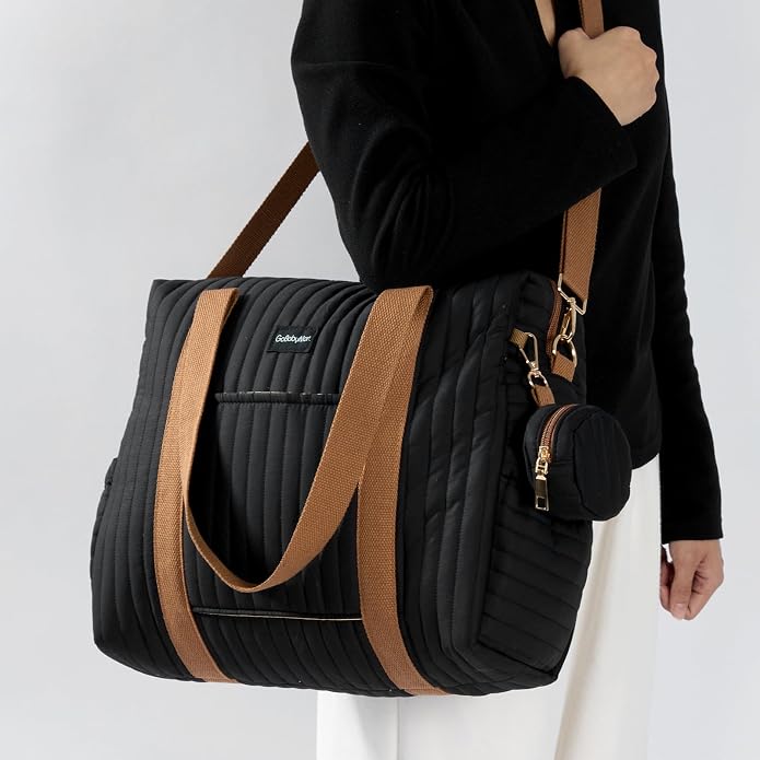 Diaper Bag Tote for Moms, Baby Hospital Bag with Insulated Bottle Pockets, Changing Pad & Stroller Straps - Image 3