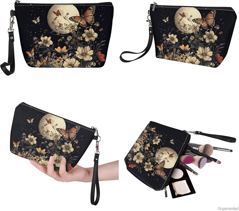 GIFTPUZZ Women Top Handle Bags Handbags with Zipper Leather Wallet Cash Card Phone Holder and Makeup Bag Set 3pcs - Image 7