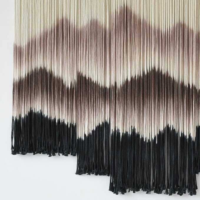 5Pcs Set Macrame Wall Hanging Mountain Art Brown Dip Dyed Boho Wall Decor | Cotton Rope Craft, Mountain Wall Art, 5 Piece Set, Ready To Hang, Wedding Backdrop Decor - Image 7