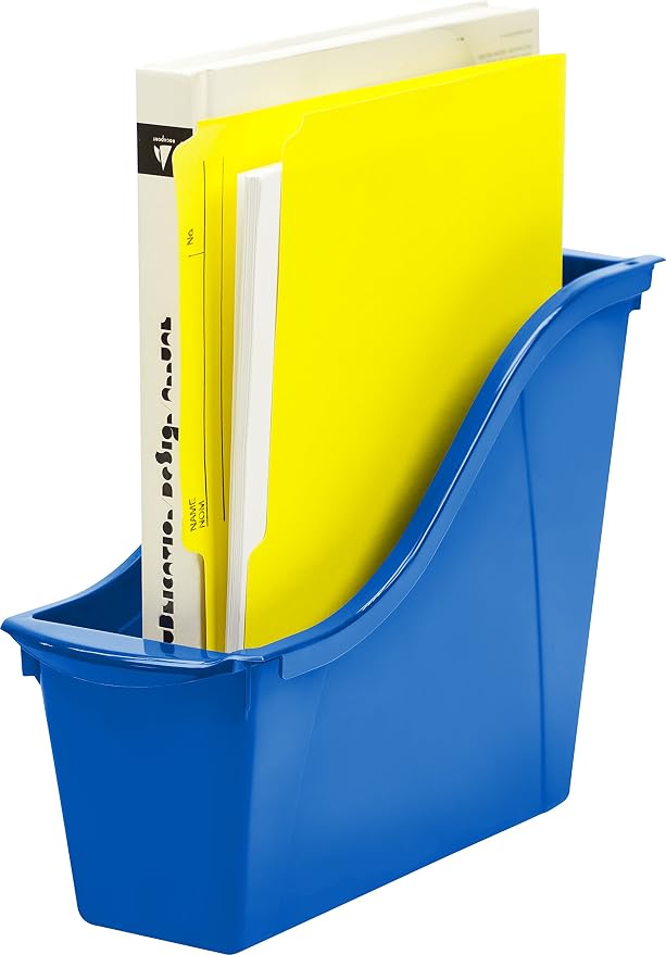 Storex Small Book Bin – Interlocking Plastic Organizer for Home, Office and Classroom, Assorted STEM, 6-Pack (70113A06C) - Image 9