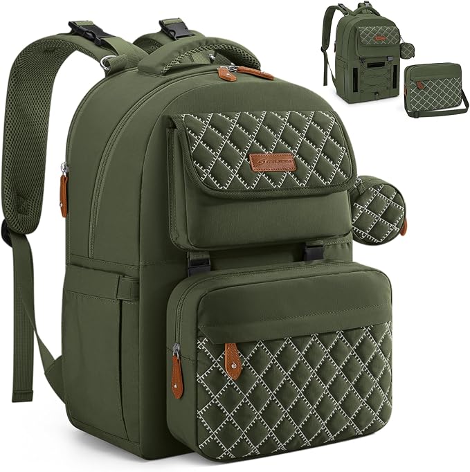 Large Diaper Bag,29L-45L Expandable Diaper Bag Backpack for 2 Kids/Twins Baby Stuff, with Removable Cross Body Bottle Bag for Mom/Dad,Stylish Baby Bag Gift for Boys/Girl-Army Green by Maelstrom