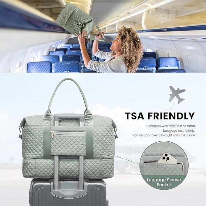LOVEVOOK Travel Duffle Bag,Weekender Bags for Women with Shoe Compartment，Carry on Overnight Bag with Toiletry Bag,Gym Duffel Bag with Wet Pocket, Hospital Bags for Labor and Delivery - Image 5