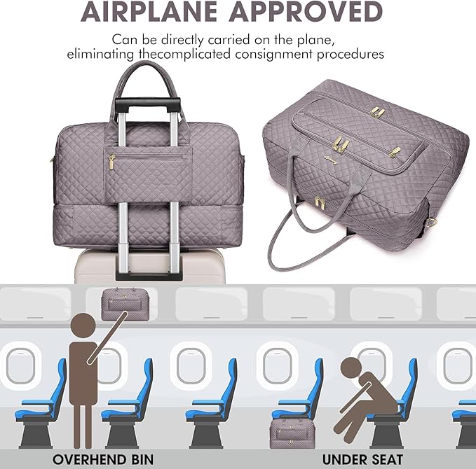 Travel Duffle Bag Weekender for Women - 38L Carry-On Overnight Bag Personal Item Bag with Shoe Compartment & Wet Pocket Weekend Tote Bags with Toiletry Bag Hospital Bags for Labor and Delivery - Image 4