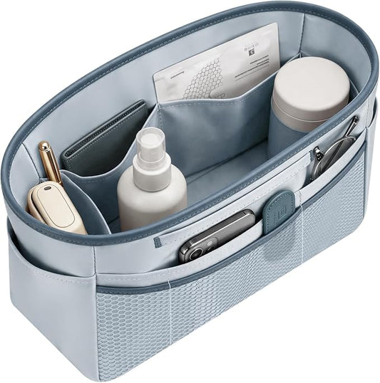 GIVLEFLY Purse Organizer Insert for Tote Bag, 11.81 Inch Satin Bag Organizer, Multi Pocket Handbag Organizer for Everyday Totes by GIVLEFLY