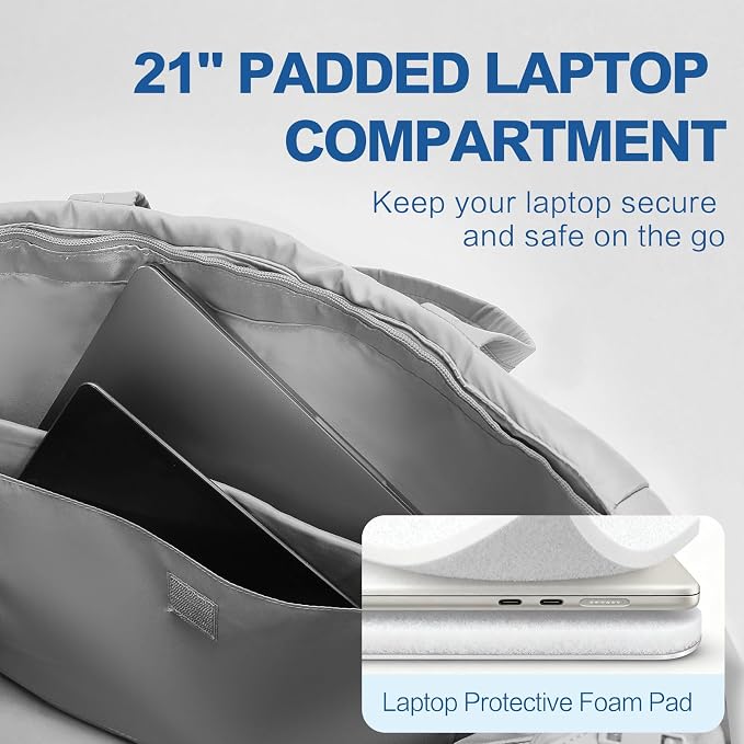 Large 2PCS Nylon Duffle Bag for Travel Weekender Overnight Hospital Gym Bag for Men & Women, Carry On Airline Approved Personal Item Duffel Garment Bag Luggage with Shoe Compartment & Packing Cube - Image 5