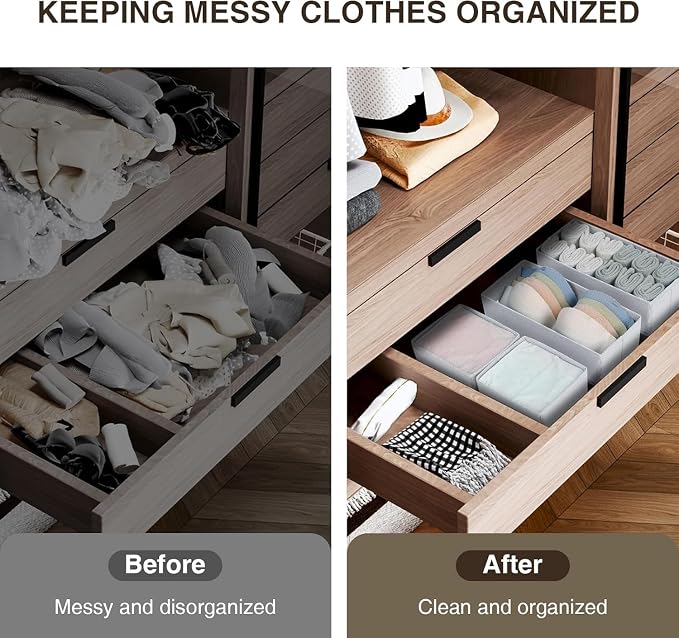 DIMJ Drawer Organizer Clothes, 24 Pack Dresser Organizer, Foldable Closet Organizers and Storage, Fabric Dresser Drawer Organizers, Drawer Dividers for Nursery, Baby Clothes, Underwears, Sock - Image 5