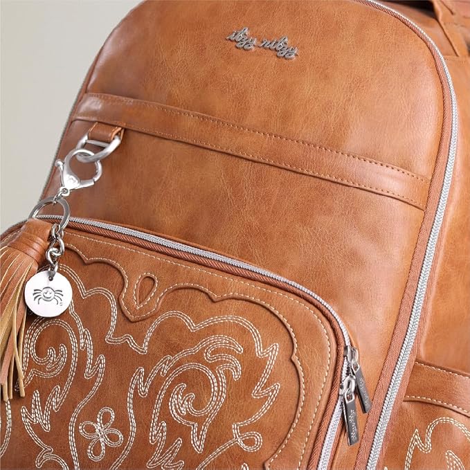 Itzy Ritzy Boss Plus Large Diaper Bag Backpack with 19 Pockets (Saddle) | Includes 2 Insulated Bottle Pockets, Changing Pad, Stroller Clips, Comfortable Padded Straps, Easy-to Clean, Travel-Ready - Image 9