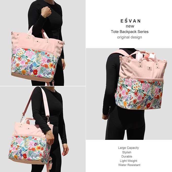 Diaper Tote Bag Totepack Backpack Crossbody Bag 3 in 1 for Women Laptop Backpack Multifunctional with Insulated Pockets - Image 6