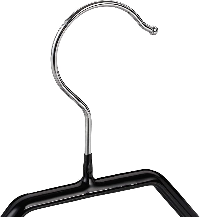 Relaxdays Suit Hanger Set of 30, Wide Shoulder Parts, Non-Slip, Rubber-Coated, Metal, Coat Holders, Black - Image 6