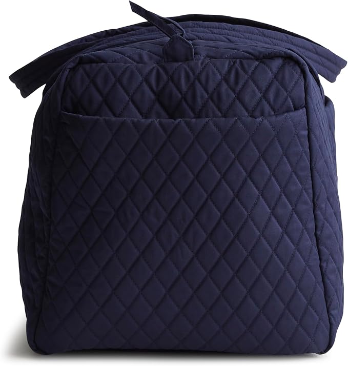 Vera Bradley Women's Premium Cotton Large Original Duffel Bag – Carry On Weekender Travel & Gym Bag – Peacoat, 58L - Image 7