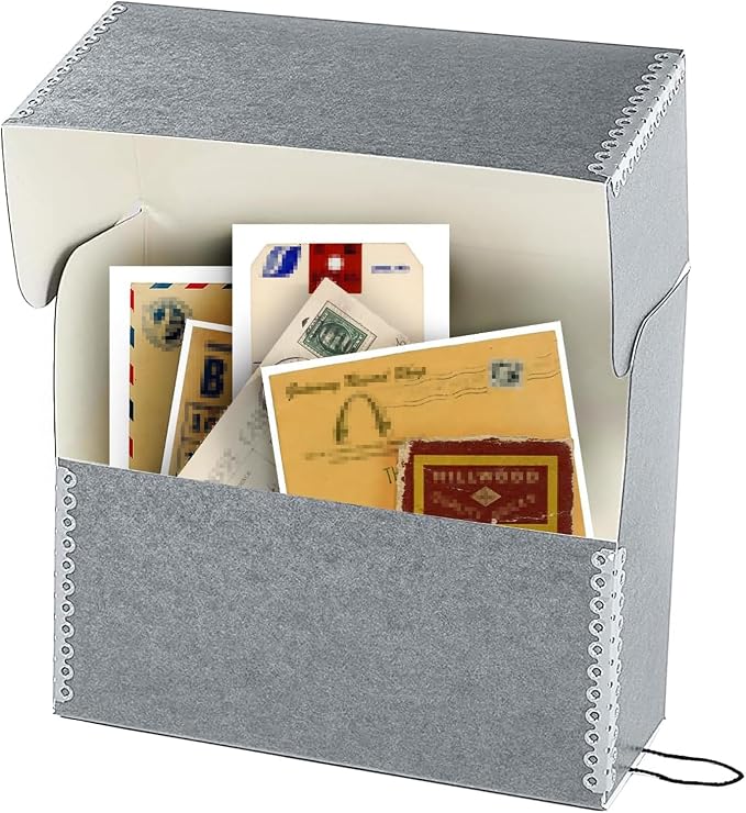 Lineco Archival Document Storage Box, Gray, 15.5" x 10.5" x 5" | Legal-Sized, Metal Edge, Acid-Free Boxboard Case, Organize Files, Prints, Photos - Image 5