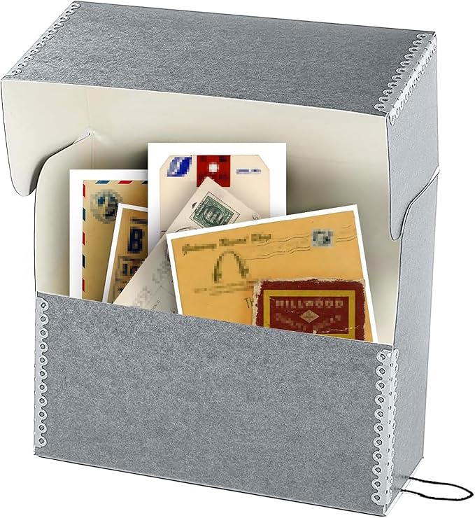 Lineco Archival Document Storage Box, Gray, 15.5" x 10.5" x 5" | Legal-Sized, Metal Edge, Acid-Free Boxboard Case, Organize Files, Prints, Photos, Pack of 2 - Image 5