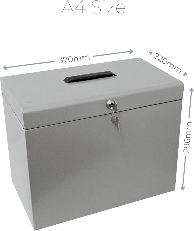 Cathedral Products A4 Steel File Box with Starter Pack of 5 Suspension Files - Grey - Image 3