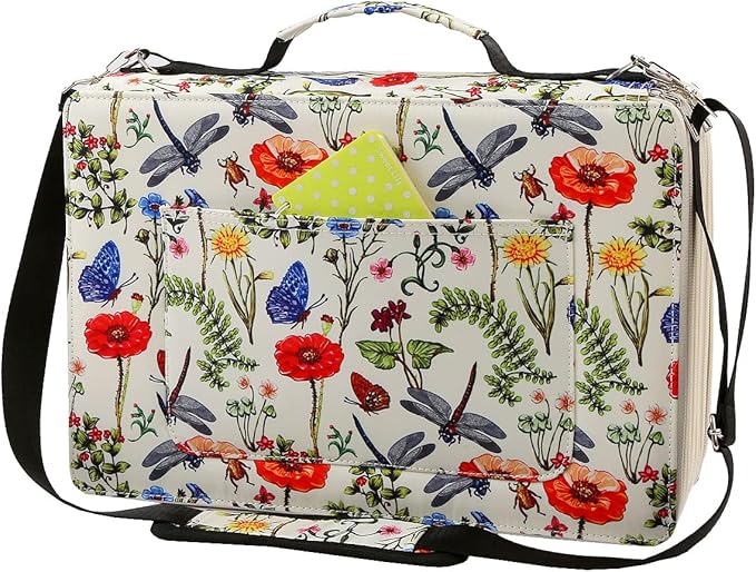 480 Slots Pencil Case, 5-Layer Organizer with Shoulder Strap | 5-layer twill oxford case with 480 elastic slots, carry handle, removable strap, and outer pocket for phone or keys. by Lbxgap