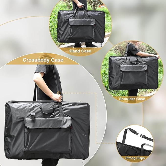 Premium Art Portfolio Case - 32" x 42" - Soft Sided - Foldable - Waterproof & Tear Resistant - Artwork, Photography, Sketch, LCD, Monitor, Solar Panel - Shoulder Straps & Handles - Image 2