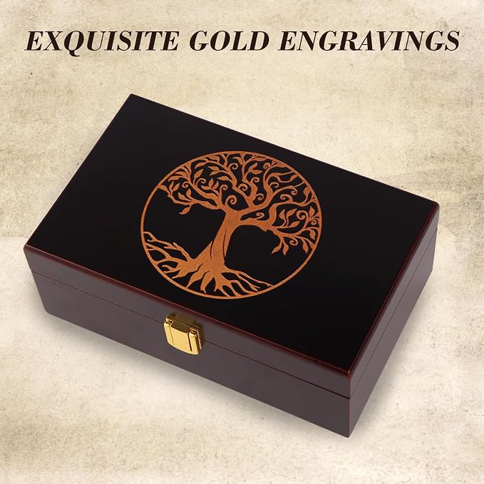 Tree of Life Wooden keepsake Box - Wooden Decorative Boxes with Lids - Wood Decorative Storage Boxes with Lids - Memorial Box (Tree of Life Black, Small) - Image 4
