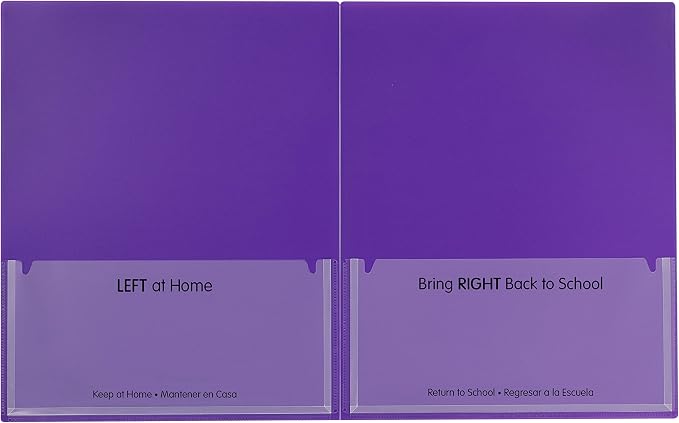 C-Line Classroom Connector School-to-Home Folders, Purple, 25 per Box (32009) - Image 2