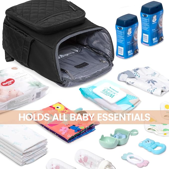 LOVEVOOK Diaper Bag Backpack Large Capacity Baby Bag with Portable Changing Pad, Multifunction Baby Travel Backpack - Image 5