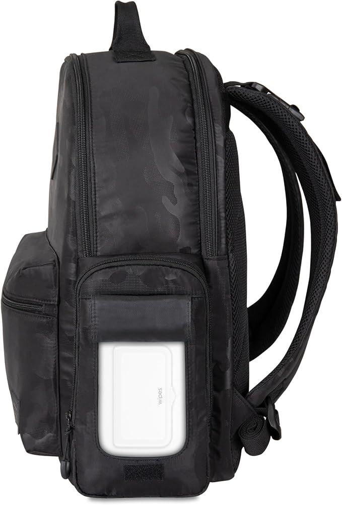 NoJo Eddie Bauer Camo Backpack Diaper Bag - Black & Gray - Image 9