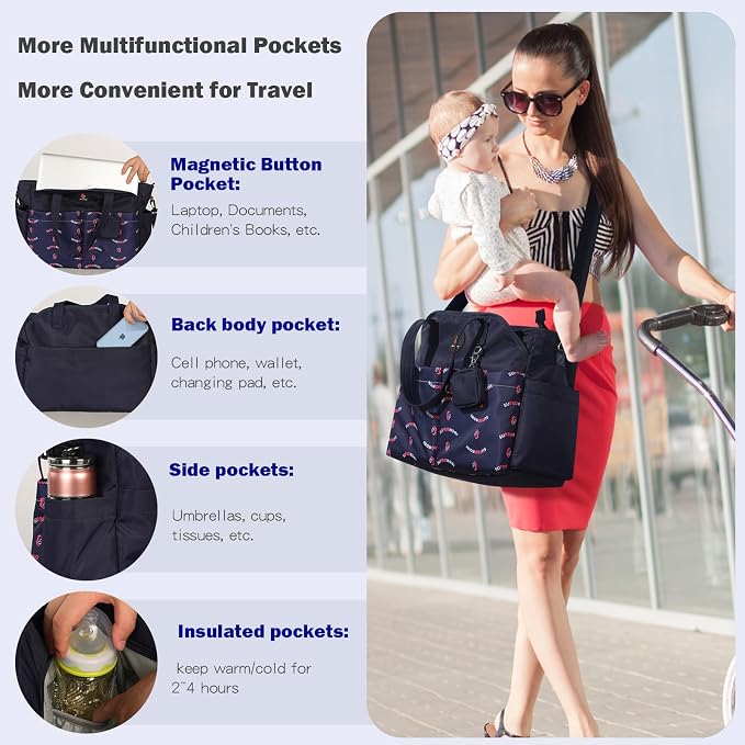 Diaper Bag Tote: Large Tote Baby Bag Boy Diaper Bag Stylish Girl Diaper Bag,Shoulder Mommy Bag - Image 4