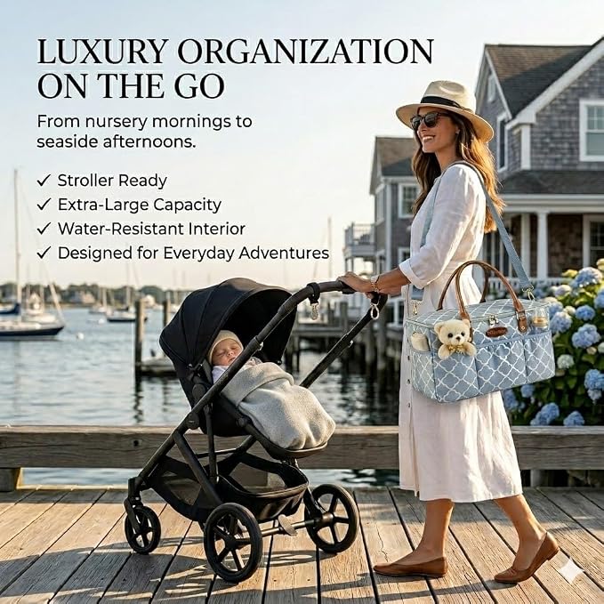 DOKUS & CO Luxe Diaper Caddy Organizer, Extra Large Collapsible Nursery Storage Tote for Baby Essentials & Travel - Image 4