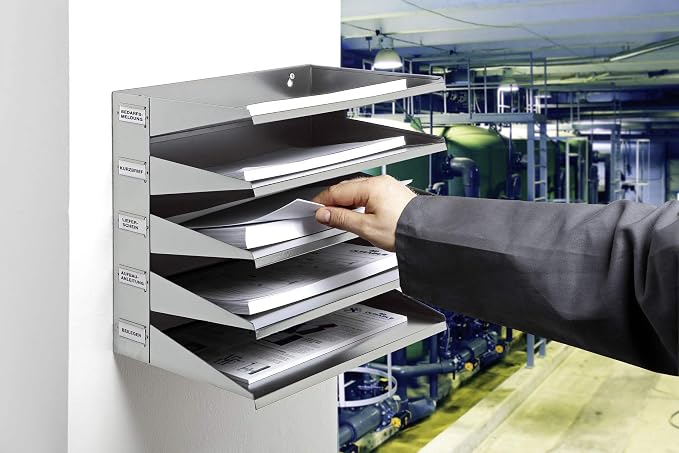 Durable 336010 Sorting Rack (with 5 Shelves), for Table or wall, Grey - Image 2