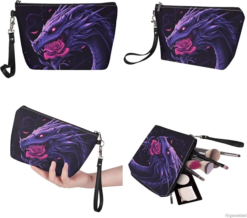 GIFTPUZZ Women Top Handle Bags Handbags with Zipper Leather Wallet Cash Card Phone Holder and Makeup Bag Set 3pcs - Image 6
