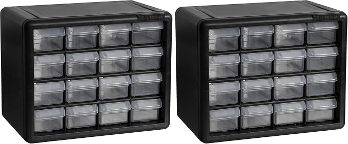 Akro-Mils 16-Drawer Plastic Storage Cabinet | 10-1/2 x 6-1/2 x 8-1/2 Inch | Black | Model 10116 | Garage Organization by Akro-Mils