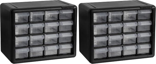 Akro-Mils 16-Drawer Plastic Storage Cabinet | 10-1/2 x 6-1/2 x 8-1/2 Inch | Black | Model 10116 | Garage Organization by Akro-Mils
