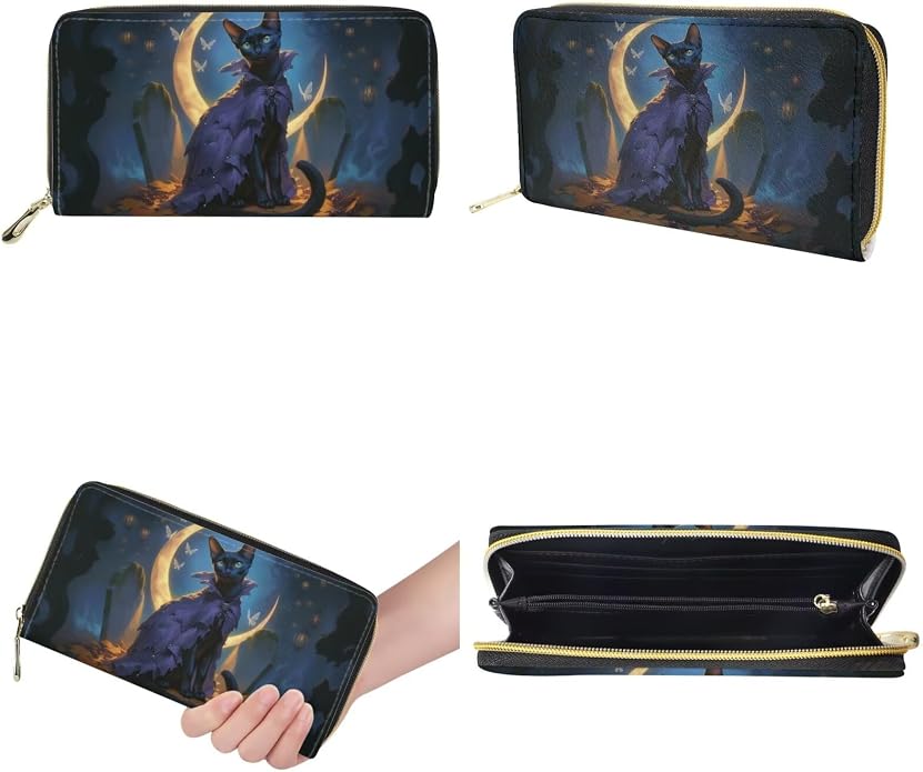 GIFTPUZZ Women Top Handle Bags Handbags with Zipper Leather Wallet Cash Card Phone Holder and Makeup Bag Set 3pcs - Image 7
