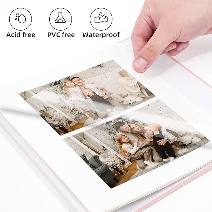 Vienrose Photo Album Self Adhesive for 4×6 & 8×10 Pictures, Red, Fabric Cover Scrapbook Album, DIY 40 Blank Pages for Baby, Family, Gift, Travel Memories - Image 5