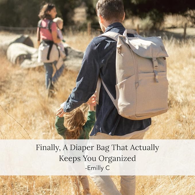 Huhu Diaper Bag Backpack – Large Baby Bag for Moms & Dads – Water-Resistant, Unisex Travel Kit for New Parents – Includes Changing Pad and 2 Organizer Pouches (Daybreak Taupe) - Image 8