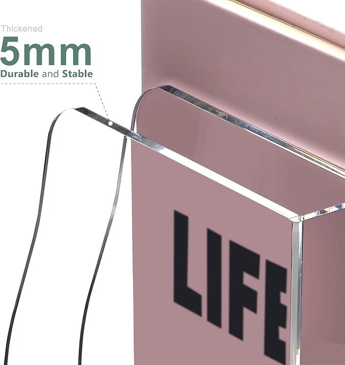 SANRUI Acrylic Desk Organizers, Clear Magazine File Holder, 5 Vertical Compartments A4 Folder Binder Holders Sorter, Office Desktop Workspace Organization Storage Rack for Office Home School - Image 8