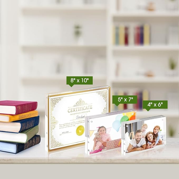 SYNTRIFIC 20 PACK Magnetic Picture Frame,5X7 Acrylic Frame Double Sided Picture Frame,20mm Thickness Magnetic Premium Acrylic Picture Frames Gifts Ideal - Image 6