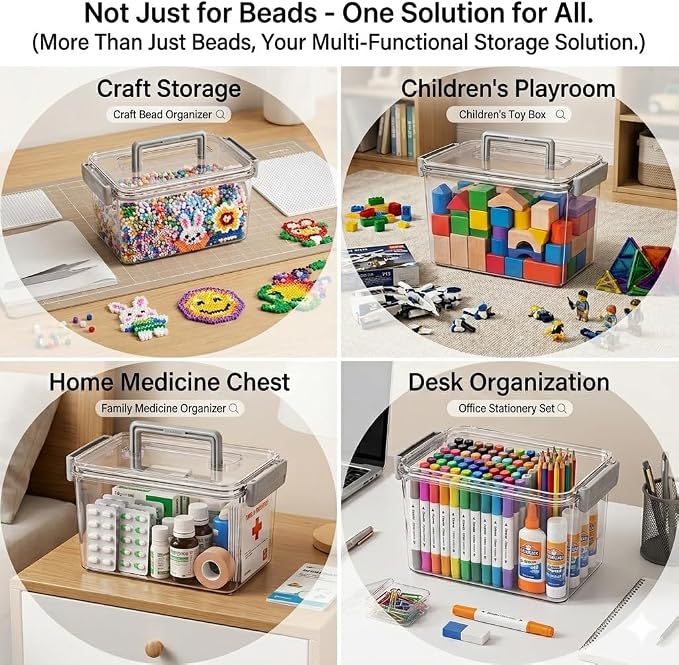 Plastic Storage Containers And Organization Bins Box Stackable with Lid and Secure Latching Buckles, Clear Clip Box For Kitchen or Pantry Storage Cabinet 4 PACK - Image 3