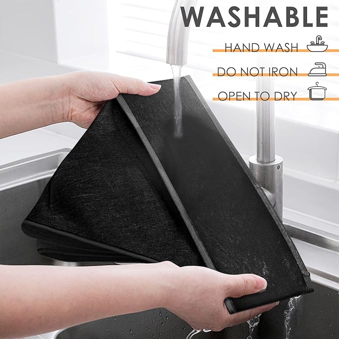 3 Pack Sock Underwear Organizer Dividers, 64 Cell Fabric Foldable Cabinet Closet Organizers and Storage Boxes for Storing Socks, Underwear, Ties (16+24+24 Cell, Black) - Image 7