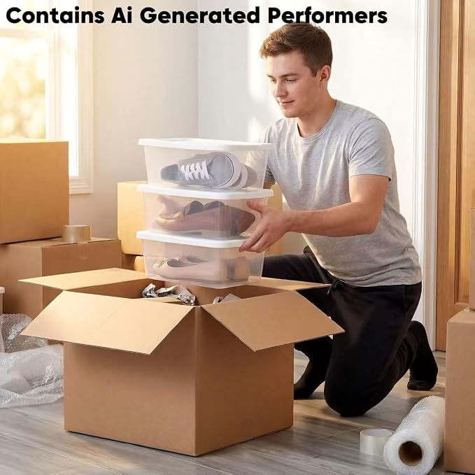 20-Pack 6 Qt Clear Plastic storage bins with lids, Stackable Organizer | Clear durable plastic shoe boxes neatly in closets, shelves & cabinets. 6 qt storage bins for home, kitchen & office. - Image 3