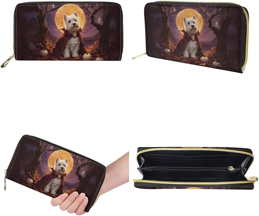 GIFTPUZZ Women Top Handle Bags Handbags with Zipper Leather Wallet Cash Card Phone Holder and Makeup Bag Set 3pcs - Image 7